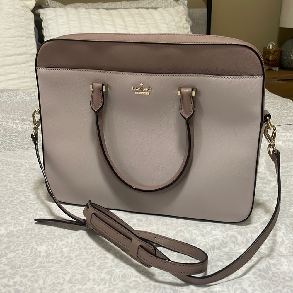 Kate Spade Saffiano Leather Color Block 13 in Laptop Case Bag Mauve